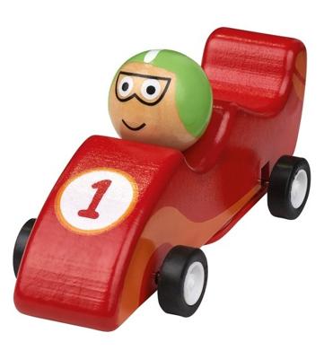 Moses houten racewagen 11,5 cm rood
