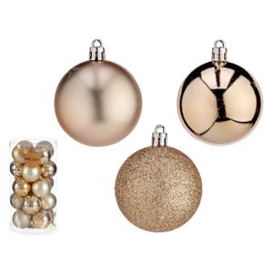 Christmas Decoration kerstballen - 20x - 6 cm -champagne - kunststof   -