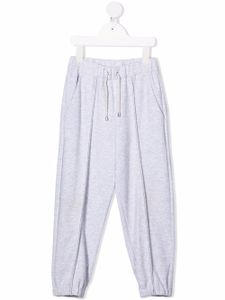 Brunello Cucinelli Kids pantalon de jogging à taille à lien de resserrage - Gris