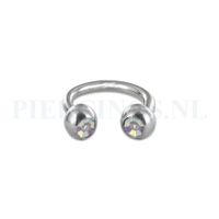 Circulair barbell 1.2 mm kristal AB 6 mm - thumbnail