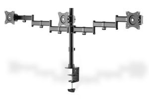 Digitus DA-90362 Monitor-tafelbeugel 3-voudig 38,1 cm (15) - 68,6 cm (27) Zwart Draaibaar, In hoogte verstelbaar, Kantelbaar, Zwenkbaar, Roteerbaar