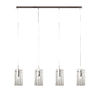 Hanglamp Quattro Modern 100 cm 4 Lichts Met Transparant Glas