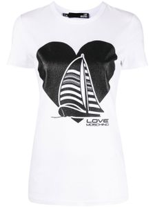 Love Moschino t-shirt à logo imprimé - Blanc