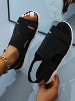 Plain Summer Casual Mesh Fabric Slide Sandals