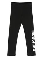 Moschino Kids legging taille-haute à logo imprimé - Noir