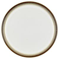BITZ Borden, taartborden, dessertborden van aardewerk, diameter 21 cm, grijs/crème