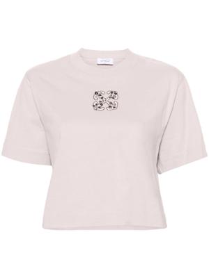 Off-White T-shirt met pijlprint - Roze