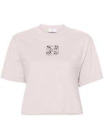 Off-White T-shirt met pijlprint - Roze