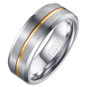 Heren ring Wolfraam Zilver Goud 8mm-18mm