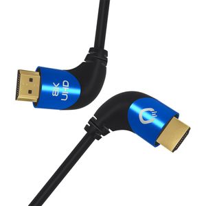 Oehlbach D1C42541 HDMI-kabel HDMI Aansluitkabel HDMI-A-stekker, HDMI-A-stekker 1.50 m Zwart 8K UHD, 90° haaks naar links, Afgeschermd (drievoudig)