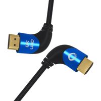 Oehlbach D1C42541 HDMI-kabel HDMI Aansluitkabel HDMI-A-stekker, HDMI-A-stekker 1.50 m Zwart 8K UHD, 90° haaks naar links, Afgeschermd (drievoudig) - thumbnail