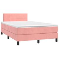 vidaXL Boxspring met matras fluweel roze 120x190 cm, bed, boxspringbed, tweepersoonsbed, slaapmeubel, boxspring bed, bed met matras, bedframe
