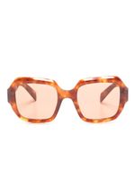 Prada Eyewear lunettes de soleil oversize à effet écailles de tortue - Marron