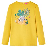 Kindershirt met lange mouwen dierenprint 140 okerkleurig - thumbnail