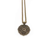 Tibetaanse OHM Hanger Metalen Ketting - Goudkleurig - thumbnail