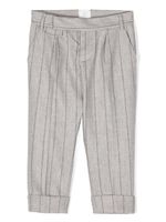 Eleventy Kids pantalon fuselé à fines rayures - Gris