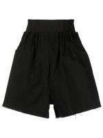 Raf Simons short en coton à taille haute - Noir