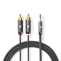 Nedis Stereo-Audiokabel | 3,5 mm Male naar 2x RCA Male | 5 m | 1 stuks - CATB22200GY50 CATB22200GY50 - thumbnail