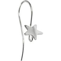 Creotime oorbellen ster 24 mm verzilverd 6 stuks