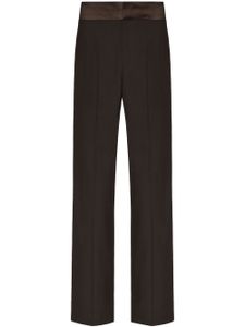 Valentino Garavani pantalon droit à taille contrastante - Marron