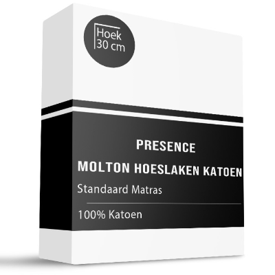 Molton Hoeslaken Katoen Waterdicht - 90x210 Cm - Presence Matrasbeschermer - Dekbed-Discounter.nl