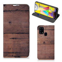 Samsung Galaxy M31 Book Wallet Case Old Wood