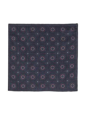 Brunello Cucinelli carré de poche en soie à design réversible - Bleu