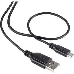 Renkforce USB-kabel USB 2.0 USB-A stekker, USB-micro-B stekker 1.00 m Zwart SuperSoft-mantel RF-4032111