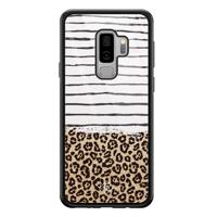 Samsung Galaxy S9 Plus glazen hardcase - Leopard lines