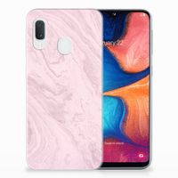 Samsung Galaxy A20e TPU Siliconen Hoesje Marble Pink - Origineel Cadeau Vriendin - thumbnail