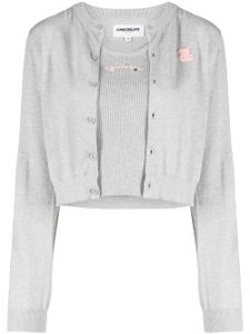 CHOCOOLATE lot de deux cardigans à patch logo - Gris