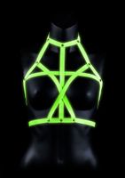 Bra Harness - Glow in the Dark - Neon Green/Black - L/XL - thumbnail