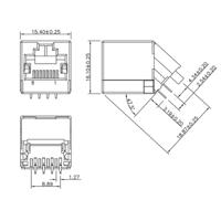 encitech RJJU-88-142-E7A-025 RJ45-connector 3257-0004-02 Bus, inbouw Aantal polen 8P8C Zwart 1 stuk(s) - thumbnail