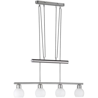 LED Hanglamp - Trion Frudo - 14W - E14 Fitting - Warm Wit 3000K - 4-lichts - Rechthoek - Mat Nikkel - Aluminium LED Hanglamp - Trion Frudo - 14W - E14 Fitting - Warm Wit 3000K - 4-lichts - Rechthoek - Mat Nikkel - Aluminium