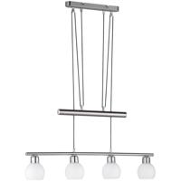 LED Hanglamp - Trion Frudo - 14W - E14 Fitting - Warm Wit 3000K - 4-lichts - Rechthoek - Mat Nikkel - Aluminium