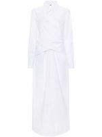 Fabiana Filippi robe-chemise en popeline à détail de nœud - Blanc