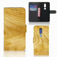 Nokia 7.1 Book Style Case Licht Hout