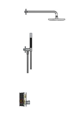 Hotbath Cobber Complete Thermostatische Douche Inbouwset Zwart Mat IBS22