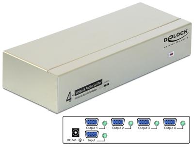 Delock 87655 4 poorten VGA-splitter 2048 x 1536 pix Grijs