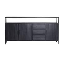 Giga Meubel - Dressoir Henk 180cm Mangohout Zwart - thumbnail