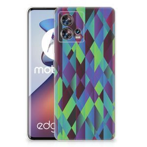 Motorola Edge 30 Fusion TPU Hoesje Abstract Green Blue