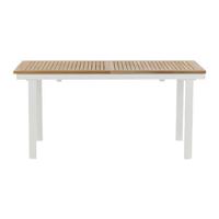 by fonQ Fold-Up Tuintafel 160/240 x 90 cm - Wit/Teak