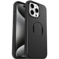 OtterBox OtterGrip Symmetry hoes voor iPhone 15 Pro Max voor MagSafe, valbestendig, beschermhoes met ingebouwde grip, 3x getest volgens militaire standaard, Zwart