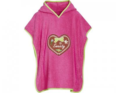 Playshoes badponcho hart roze meisjes maat S