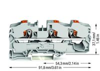 WAGO 2216-1301 Doorgangsklem 12 mm Push-In-klem Grijs 20 stuk(s) - thumbnail