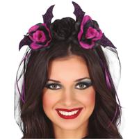 Halloween diadeem - bloemen - one size - paars