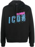 DSQUARED2 hoodie en coton à imprimé Icon - Noir - thumbnail