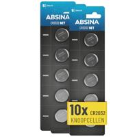ABSINA Knoopcellen CR2032 3V 5 stuks - Batterijen CR2032 lekvrij en met lange houdbaarheid - CR 2032, CR 2032 lithium batterijen, CR 2032 3V knoopcellen - knoopcel voor autosluitingen enz