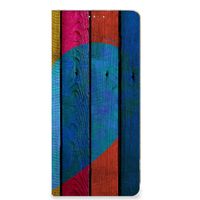 OPPO A98 5G Book Wallet Case Wood Heart - Cadeau voor je Vriend