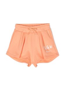 MSGM Kids short en coton à logo imprimé - Orange